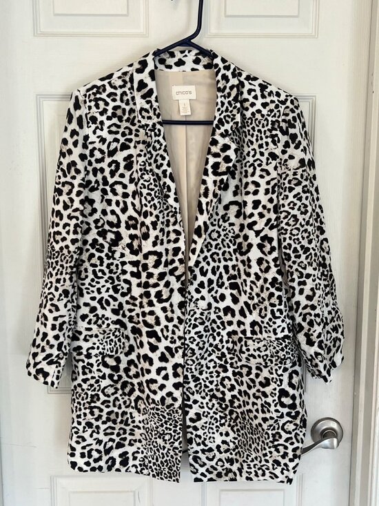 Chico's Jackets & Blazers - Chico's Animal Print Open Blazer Jacket Cheetah Office Professional Casual 1 Med